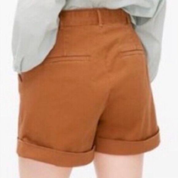 J.Crew Pleated High-Rise 4" D-Ring Shorts Warm Sepia size  4 - Picture 5 of 10